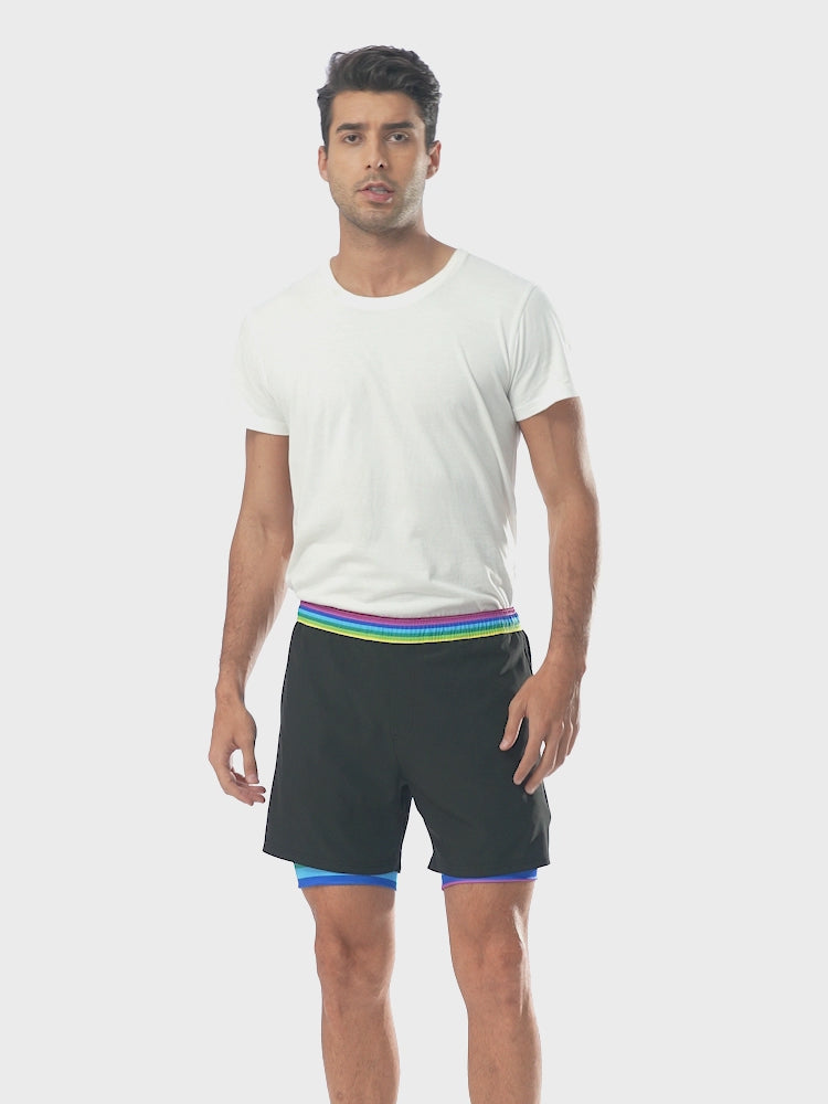 LRD Mens 5" Inseam Swim Trunks with Compression Liner