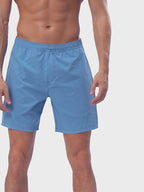 Blue Workout Shorts with Getting' Tropical Compression Liner 7 inch Inseam