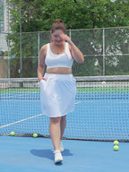Plus Size Athletic Skort Golf Tennis Skirt with Bike Shorts & Pockets