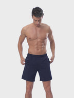 Black Workout Shorts with Tribal Compression Liner 7 inch Inseam