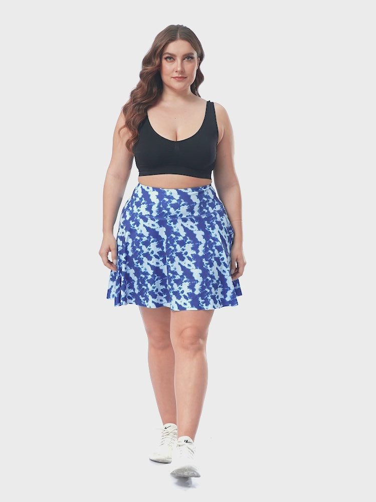 Plus Size Tennis Skort Pleated Golf Skirt with Shorts