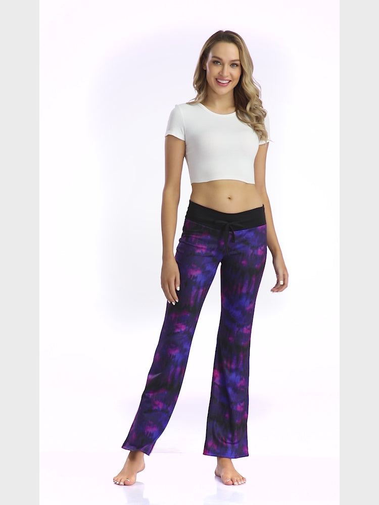 Purple Tie Dye Wide Leg Pajama Pants