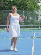 Plus Size Tennis Athletic Workout Dress with Built-in Shorts & Bra