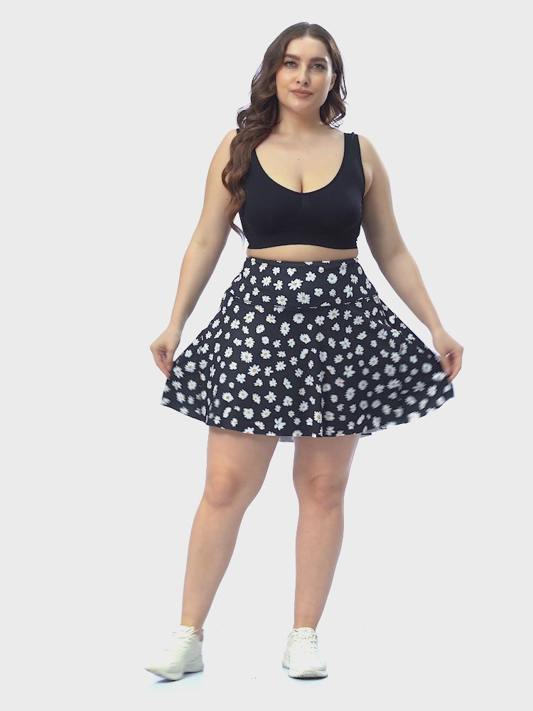 Plus Size Tennis Skort Pleated Golf Skirt with Shorts