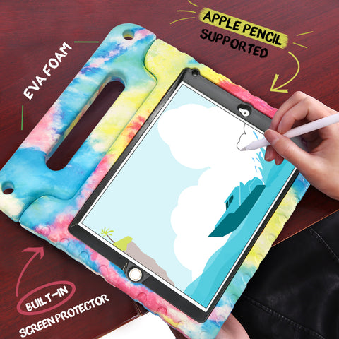 Tie Dye Shockproof Case with Built in Screen Protector for iPad Air 1 - 2013 Release 1st Generation