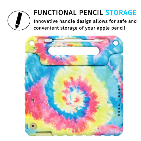 Tie Dye Shockproof Case with Built in Screen Protector for iPad Air 1 - 2013 Release 1st Generation