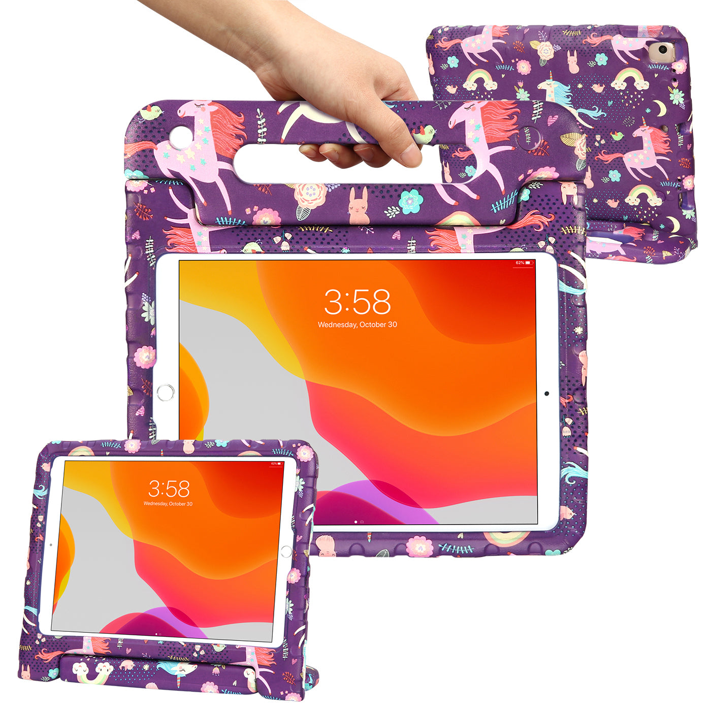 HDE iPad 9th Generation Case for Kids Shockproof iPad Cover 10.2 inch with Handle Stand