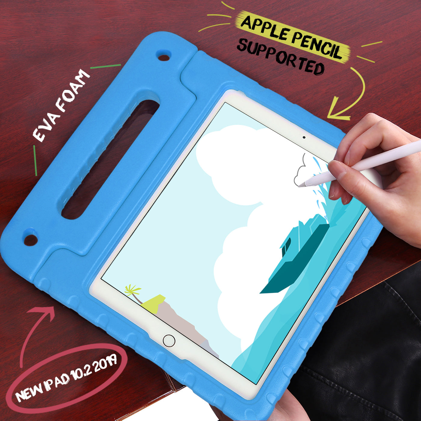 HDE iPad 9th Generation Case for Kids Shockproof iPad Cover 10.2 inch with Handle Stand