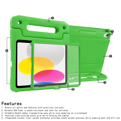 HDE iPad 10th Generation Case for Kids with Built-in Screen Protector Shockproof iPad Cover 10.9 inch