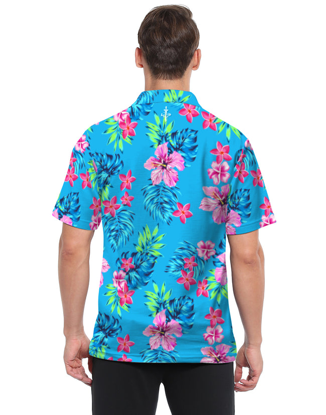Tropical UPF 50 Golf Polo Short Sleeve – side view