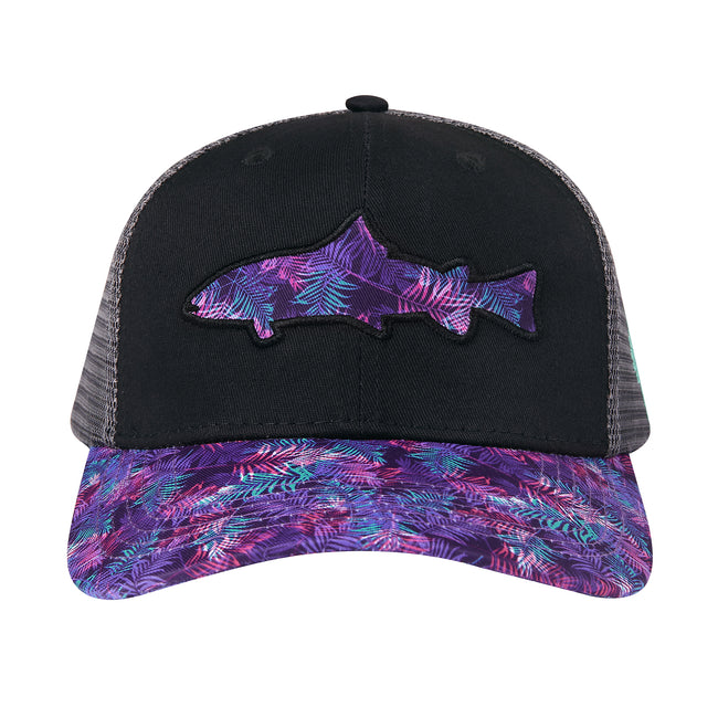 Black Tropical Trout Trucker Hat Men's – back view