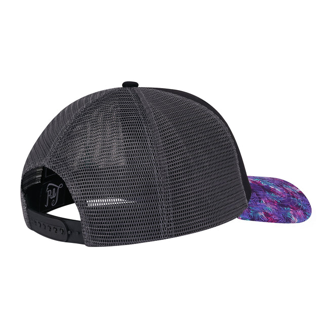 Black Tropical Trout Trucker Hat Men's – side view