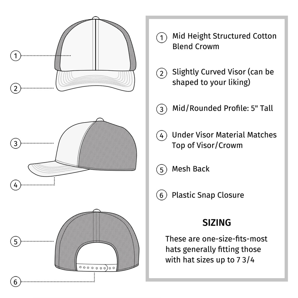 Black Tropical Trout Trucker Hat