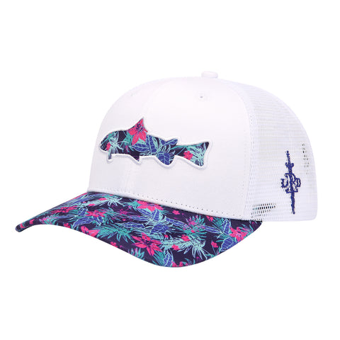 White Tropical Trout Trucker Hat