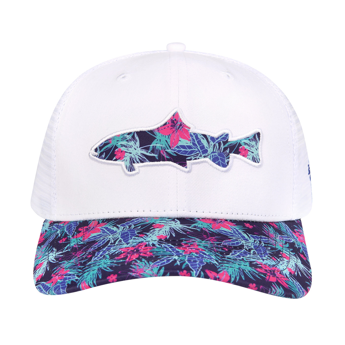 White Tropical Trout Trucker Hat Secondary image