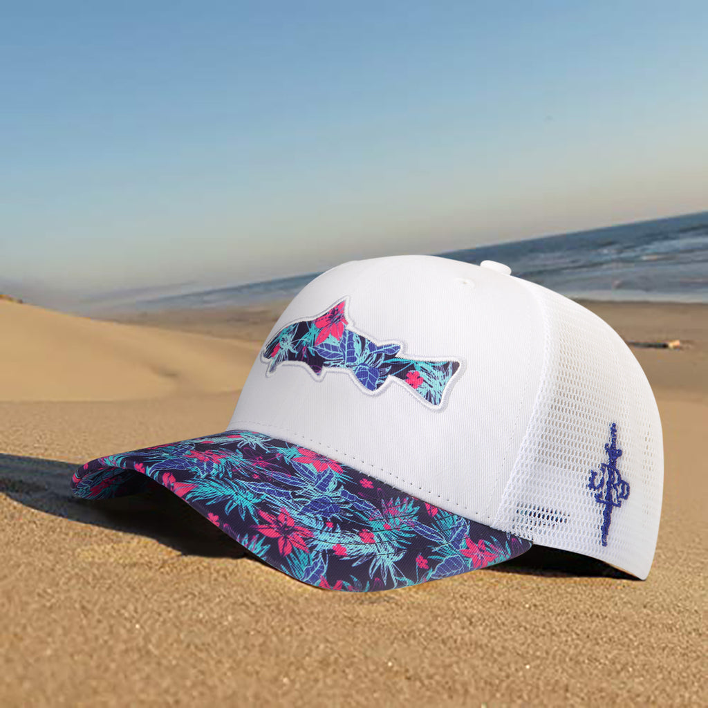 White Tropical Trout Trucker Hat