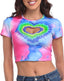 Heart Cut Out Crop Top Short Sleeve T Shirt
