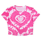 Heart Cut Out Crop Top Short Sleeve T Shirt