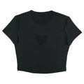 Heart Cut Out Crop Top Short Sleeve T Shirt