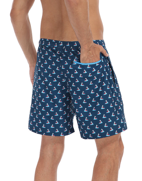 LRD Mens 7" Inseam Swim Trunks with Compression Liner