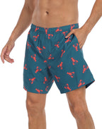 LRD Mens 7" Inseam Swim Trunks with Compression Liner