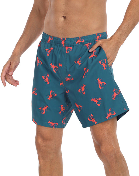 LRD Mens 7" Inseam Swim Trunks with Compression Liner
