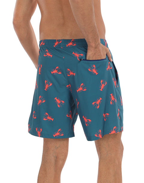 LRD Mens 7" Inseam Swim Trunks with Compression Liner
