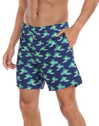 LRD Mens 7" Inseam Swim Trunks with Compression Liner