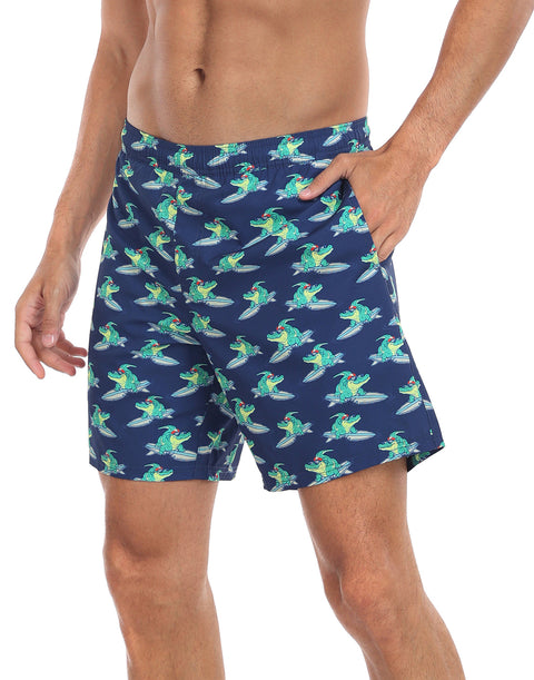LRD Mens 7" Inseam Swim Trunks with Compression Liner