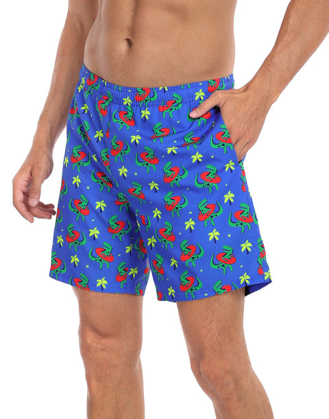 LRD Mens 7" Inseam Swim Trunks with Compression Liner