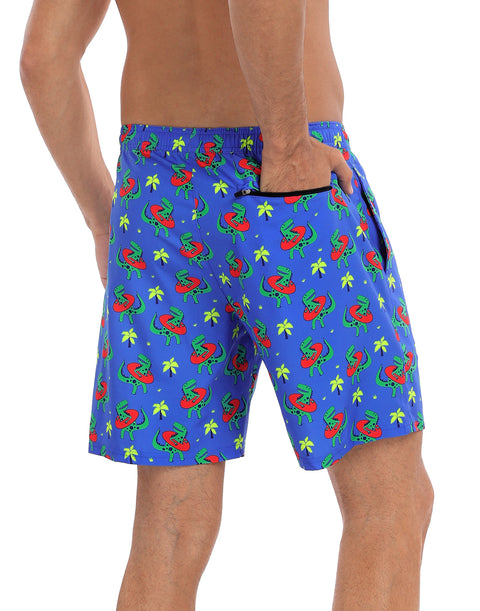 LRD Mens 7" Inseam Swim Trunks with Compression Liner