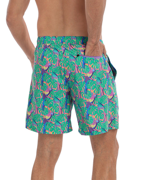 LRD Mens 7" Inseam Swim Trunks with Compression Liner