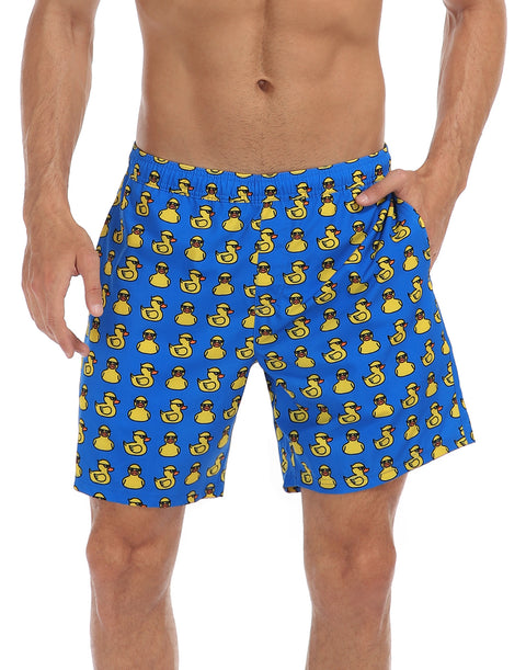 LRD Mens 7" Inseam Swim Trunks with Compression Liner