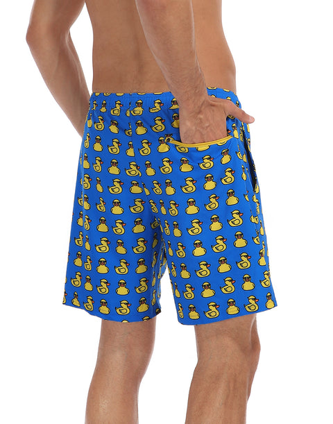 LRD Mens 7" Inseam Swim Trunks with Compression Liner