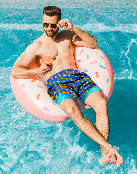 LRD Mens 7" Inseam Swim Trunks with Compression Liner