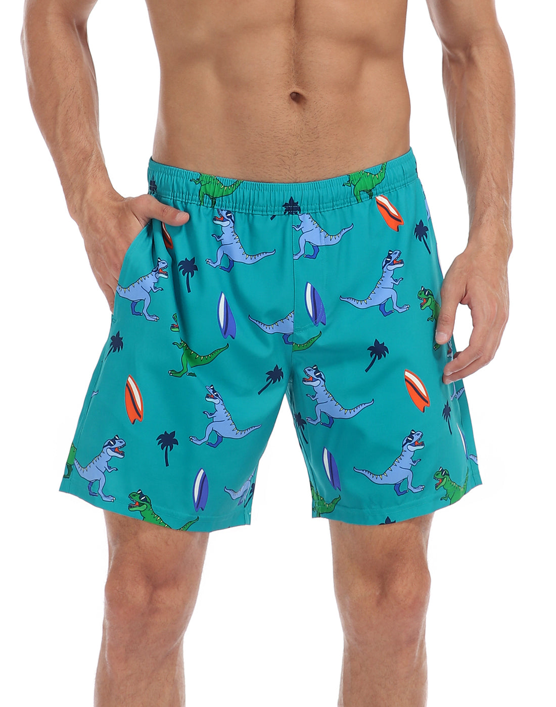 LRD Mens 7" Inseam Swim Trunks with Compression Liner