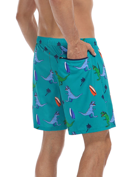 LRD Mens 7" Inseam Swim Trunks with Compression Liner