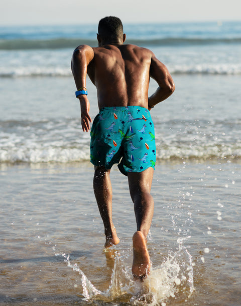 LRD Mens 7" Inseam Swim Trunks with Compression Liner