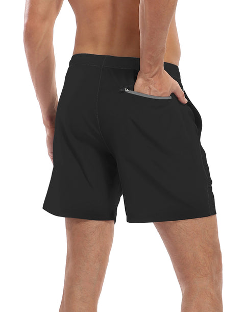 LRD Mens 7" Inseam Swim Trunks with Compression Liner
