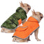 Reversible Orange & Camo Dog Raincoat with Hood