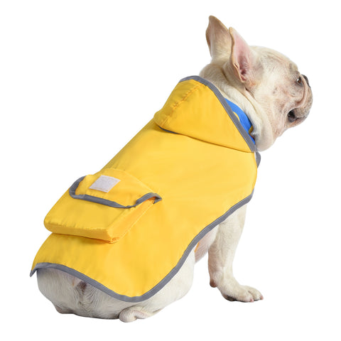 Reversible Yellow & Ducks Dog Raincoat with Hood