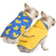 Reversible Yellow & Ducks Dog Raincoat with Hood