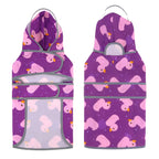 Ducks Purple Dog Raincoat with Clear Hood