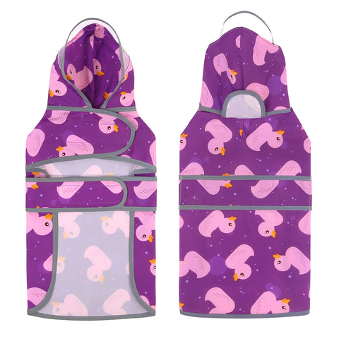 Ducks Purple Dog Raincoat with Clear Hood