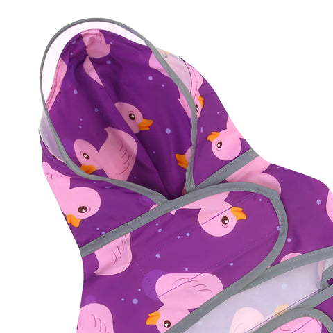 Ducks Purple Dog Raincoat with Clear Hood