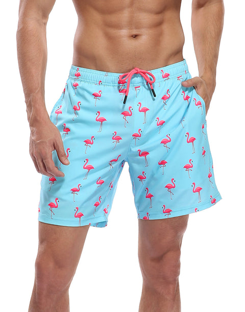 LRD Mens 7" Inseam Swim Trunks with Compression Liner