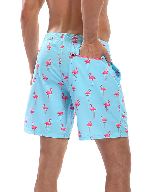 LRD Mens 7" Inseam Swim Trunks with Compression Liner