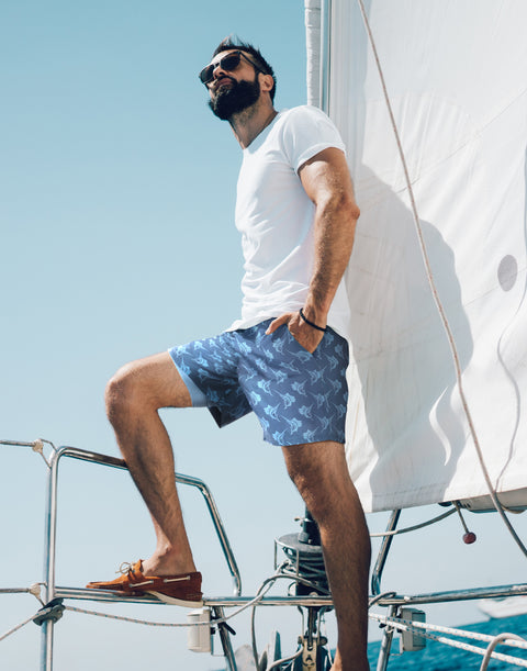LRD Mens 7" Inseam Swim Trunks with Compression Liner