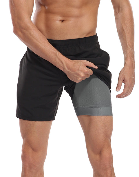 LRD Mens 7" Inseam Swim Trunks with Compression Liner