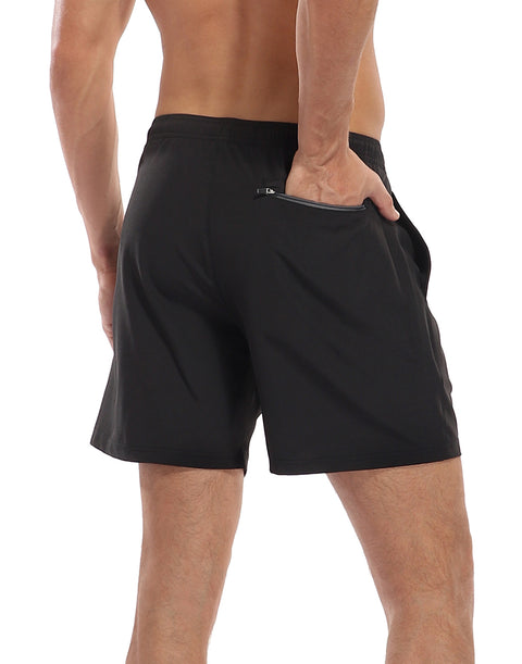 LRD Mens 7" Inseam Swim Trunks with Compression Liner
